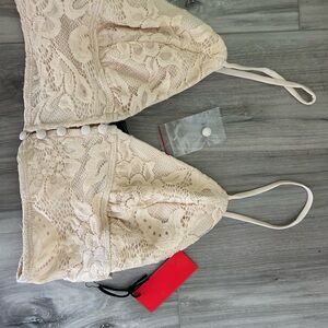 Forever 21 Cream Lace Crop Top